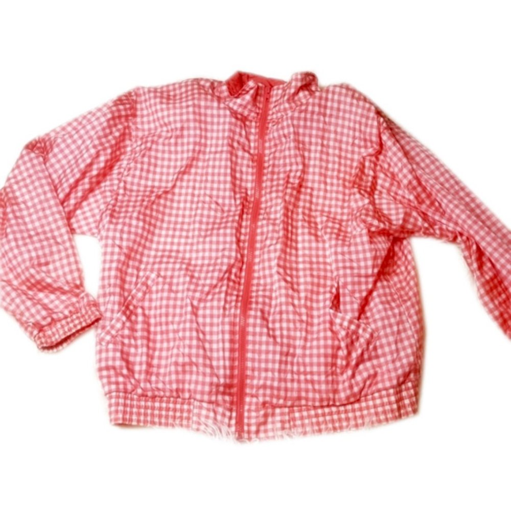 Vintage picnic plaid checker windbreaker size large
